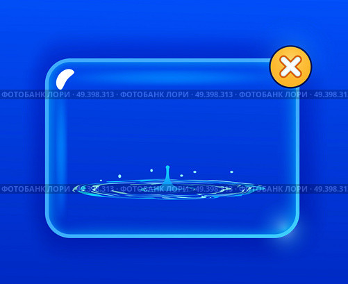 Drops falling into water isolated on blue. Spring characterized by intermittent discharge of water ejected turbulently and accompanied by steam. Splashes of water in round aqua source of liquid vector. Drops Falling into Water Isolated on Blue. Spring. Стоковая иллюстрация, агентство Ingram Publishing / Фотобанк Лори