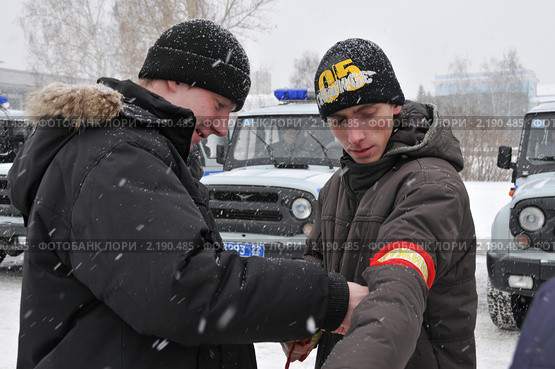 Дружинники оперативной молодёжной дружины (2010 год). Редакционное фото, фотограф Free Wind / Фотобанк Лори