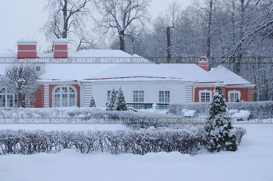 Дворец Монплезир зимой. Петергоф. Нижний парк. (2010 год). Редакционное фото, фотограф LightLada / Фотобанк Лори