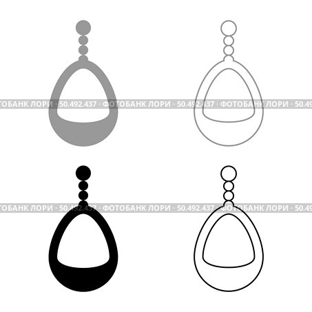 Ear-ring jewelry pendant earrings luxury bijou precious stone bijouterie adornment embellishment set icon grey black color vector illustration image simple solid fill outline contour line thin flat style. Ear-ring jewelry pendant earrings luxury bijou precious stone bijouterie adornment embellishment set icon grey black color vector illustration image solid fill outline contour line thin flat style. Стоковая иллюстрация, агентство Ingram Publishing / Фотобанк Лори
