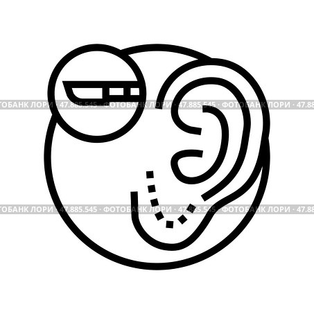 ear surgery line icon vector illustration. Стоковая иллюстрация, иллюстратор Vectorwin / Фотобанк Лори