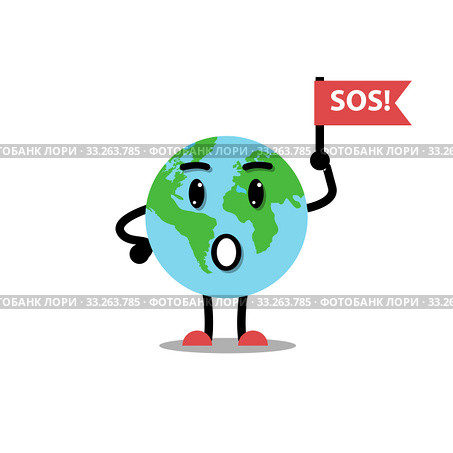 Earth planet ask sos. Стоковая иллюстрация, иллюстратор Альдана Прокофьева / Фотобанк Лори
