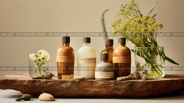 earthy probiotic bottle ai generated. Стоковое AI-изображение, AI-художник Vectorwin / Фотобанк Лори