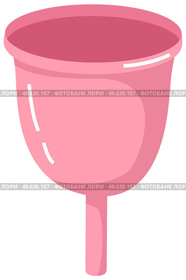 Eco-friendly, washable menstrual cup. Zero waste supplies for personal hygiene. Sustainable lifestyle. Plastic-free concept. Female intimate hygiene, pink silicone menstruation cup, medicine theme. Eco friendly washable menstrual cup. Zero waste supplies for personal hygiene. Sustainable lifestyle. Стоковая иллюстрация, агентство Ingram Publishing / Фотобанк Лори
