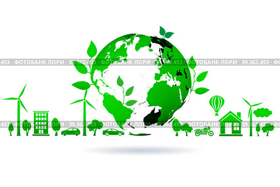 Ecology concept with ecological elements. Стоковое фото, фотограф Elnur / Фотобанк Лори
