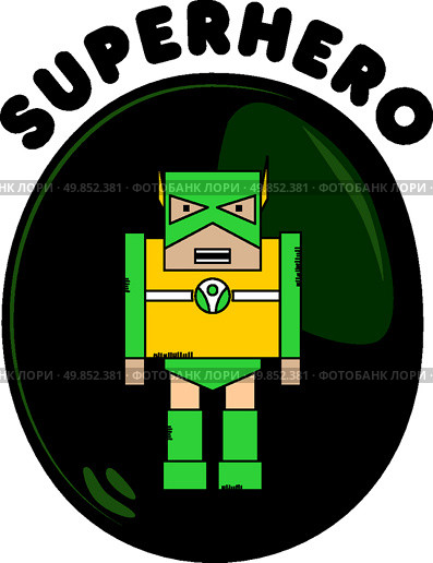 editable super cartoon hero character vector graphic art design illustration. super cartoon hero character. Стоковая иллюстрация, агентство Ingram Publishing / Фотобанк Лори