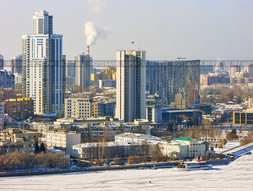 Екатеринбург-Сити. Городской пейзаж. Вид сверху. Екатеринбург (2012 год). Редакционное фото, фотограф Сергей Афанасьев / Фотобанк Лори
