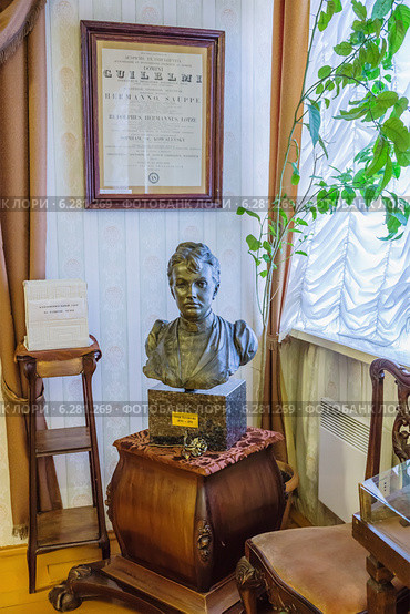 Экспозиция Полибинского мемориального музя-усадьбы С.В. Ковалевской, село Полибино, Псковская область (2014 год). Редакционное фото, фотограф Галина Ермолаева / Фотобанк Лори