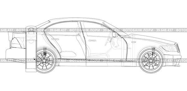 Electric car charging station. Electromobile. Стоковая иллюстрация, иллюстратор Кирилл Черезов / Фотобанк Лори