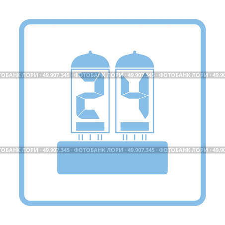 Electric numeral lamp icon. Blue frame design. Vector illustration. Стоковая иллюстрация, агентство Ingram Publishing / Фотобанк Лори