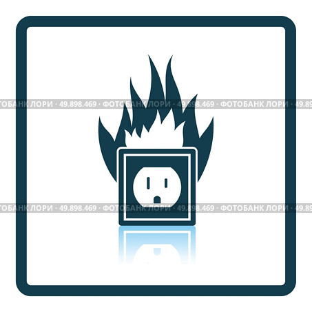 Electric outlet fire icon. Shadow reflection design. Vector illustration. Стоковая иллюстрация, агентство Ingram Publishing / Фотобанк Лори