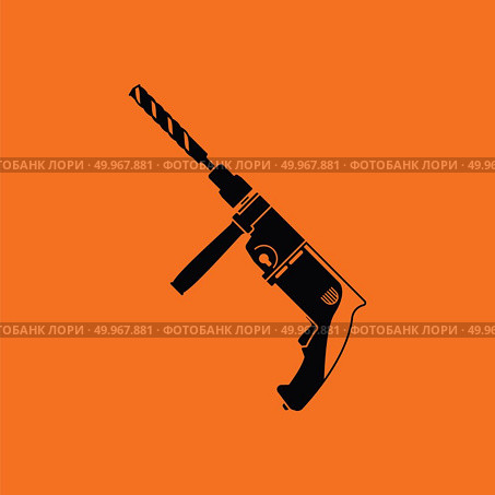 Electric perforator icon. Orange background with black. Vector illustration. Стоковое фото, агентство Ingram Publishing / Фотобанк Лори