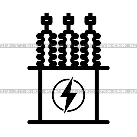 Electric Transformer Icon. Bold outline design with editable stroke width. Vector Illustration. Стоковая иллюстрация, агентство Ingram Publishing / Фотобанк Лори
