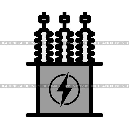 Electric Transformer Icon. Editable Bold Outline With Color Fill Design. Vector Illustration. Стоковая иллюстрация, агентство Ingram Publishing / Фотобанк Лори
