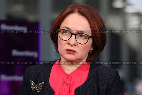 Эльвира Набиуллина. Председатель Центрального банка Российской Федерации. (2018 год). Редакционное фото, фотограф Александр Тарасенков / Фотобанк Лори