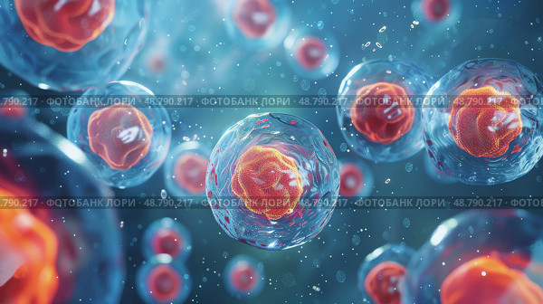 Embryonic stem cell. Стоковое AI-изображение, AI-художник Anastasy Yarmolovich / Фотобанк Лори