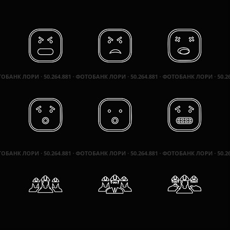 emoji , emoticon , smiley , happy , sad, cry , laugh , raomntic, love , angry , confused , handsome , nervous , kind , smile , icon, vector, design,  flat,  collection, style, creative,  icons. Стоковая иллюстрация, агентство Ingram Publishing / Фотобанк Лори