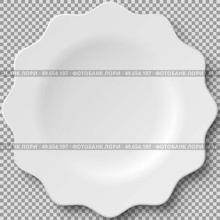 Empty white porcelain plate. Round white plate isolated on transparent background. Cookware, china, crockery element for serving dishes. Dish for restaurant, empty utensil and dishware 3d vector. Empty white porcelain 3d plate. Cookware, china, crockery element for serving dishes in restaurant. Стоковая иллюстрация, агентство Ingram Publishing / Фотобанк Лори