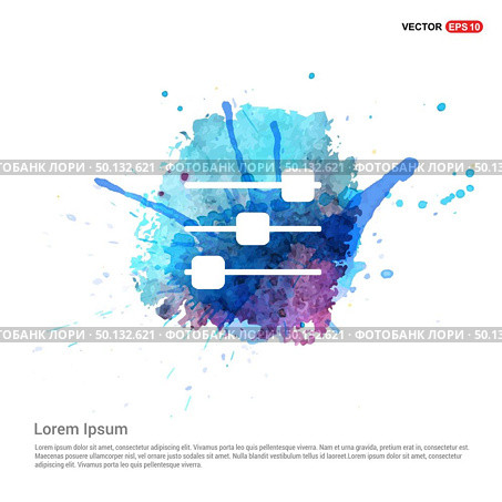 Equalizer icon - Watercolor Background. Стоковая иллюстрация, агентство Ingram Publishing / Фотобанк Лори