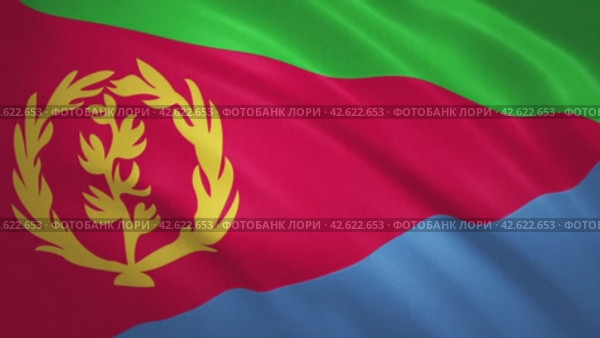 Eritrea . Waving Flag Video Background. Стоковое видео, видеограф Станислав Парамонов / Фотобанк Лори