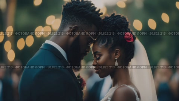 Eternal Embrace: A Bride and Groom Share a Tender Moment Amidst Soft, Romantic Illumination. Стоковое AI-видео, аниматор Данила Большаков / Фотобанк Лори