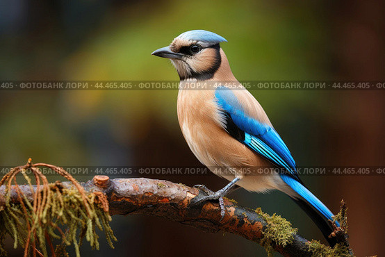 Eurasian jay - garrulus glandarius. Стоковое AI-изображение, AI-художник Veniamin Kraskov / Фотобанк Лори