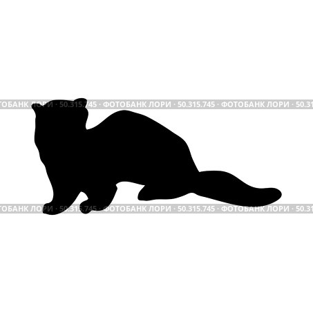 European mink silhouette. Smooth and clean lines. High detailed European mink silhouette. Vector Illustration.. wolves and martens silhouettes set. Стоковая иллюстрация, агентство Ingram Publishing / Фотобанк Лори