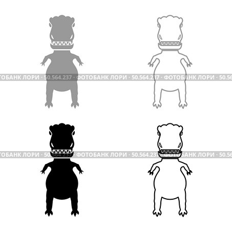 Evil dinosaur set icon grey black color vector illustration image simple solid fill outline contour line thin flat style. Evil dinosaur set icon grey black color vector illustration image solid fill outline contour line thin flat style. Стоковая иллюстрация, агентство Ingram Publishing / Фотобанк Лори