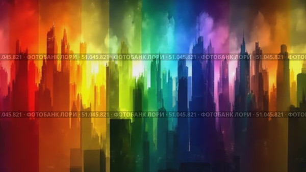 Experience a stunning transformation of the urban skyline as vibrant colors fill the horizon during a magnificent sunset. Стоковое AI-видео, аниматор Данила Большаков / Фотобанк Лори