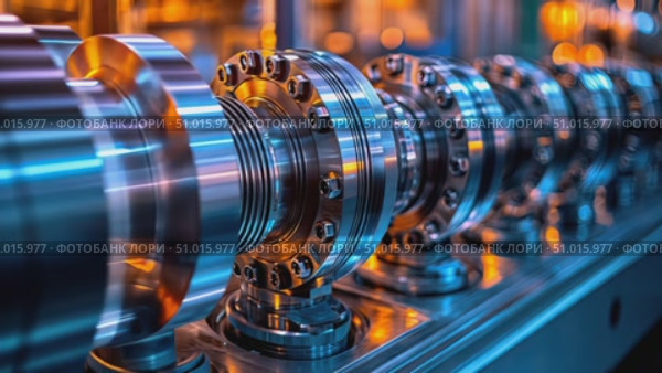 Explore the stunning details of precision engineered components in a manufacturing facility, highlighting craftsmanship and modern technology in action. Стоковое AI-видео, аниматор Данила Большаков / Фотобанк Лори