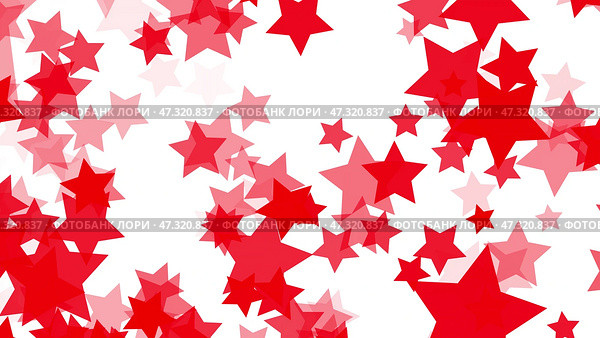 Explosion of red stars on a white background, fly apart. Стоковая иллюстрация, иллюстратор Vladislav_v / Фотобанк Лори