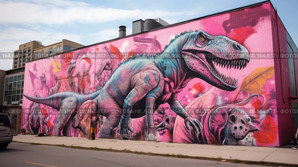 extinct dinosaur pink ai generated. Стоковое AI-изображение, AI-художник Vectorwin / Фотобанк Лори