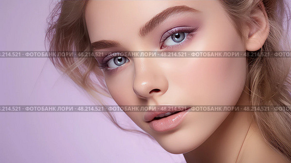 eyeliner makeup purple ai generated. Стоковое AI-изображение, AI-художник Vectorwin / Фотобанк Лори