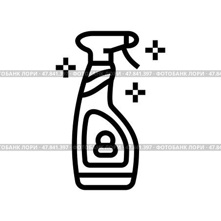 fabric freshener spray clothes care line icon vector illustration. Стоковая иллюстрация, иллюстратор Vectorwin / Фотобанк Лори