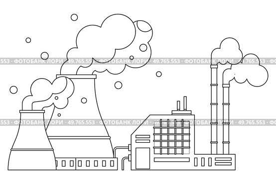 Factories vector illustration. Factories metaphor is dance, each movement step in choreography industrialized creation Industrial buildings, monuments innovation, house treasures technological. Factories. Factory buildings, like technological cathedrals, echo with hum electric progress. Стоковая иллюстрация, агентство Ingram Publishing / Фотобанк Лори