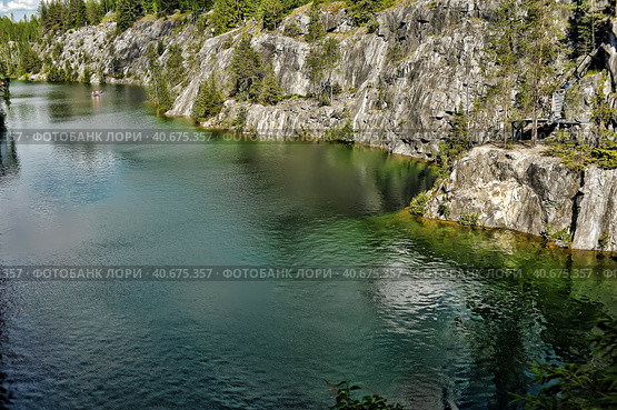 Famous beautiful marble quarry Ruskeala. Стоковое фото, фотограф Анна Кривицкая / Фотобанк Лори