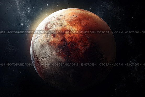 Far-flung Pluton planet. Generate Ai. Стоковое AI-изображение, AI-художник Иван Рябоконь / Фотобанк Лори