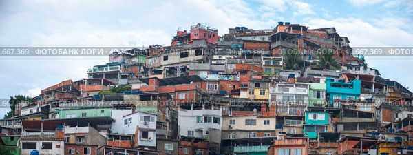 Favelas in the city of Rio de Janeiro. A place where poor people live. Brazil. Стоковое фото, агентство Ingram Publishing / Фотобанк Лори