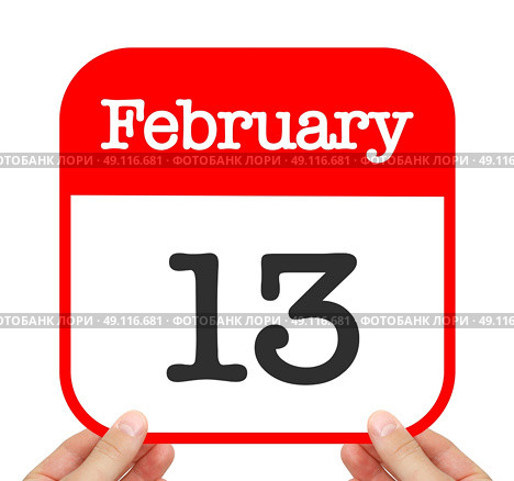 February 13 written on a calendar. Стоковое фото, агентство Ingram Publishing / Фотобанк Лори