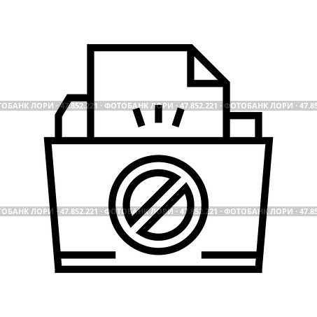 file didn't save in online folder line icon vector illustration. Стоковая иллюстрация, иллюстратор Vectorwin / Фотобанк Лори