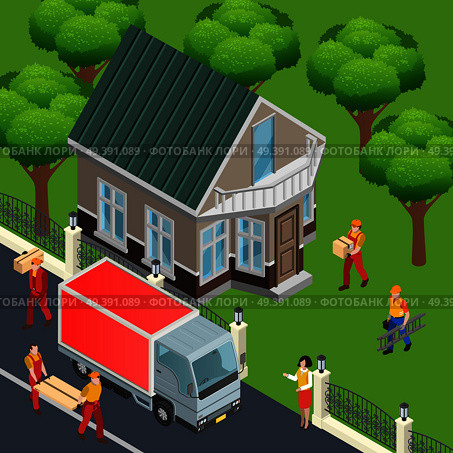 Finish Materials Delivery Composition. Стоковая иллюстрация, агентство Ingram Publishing / Фотобанк Лори
