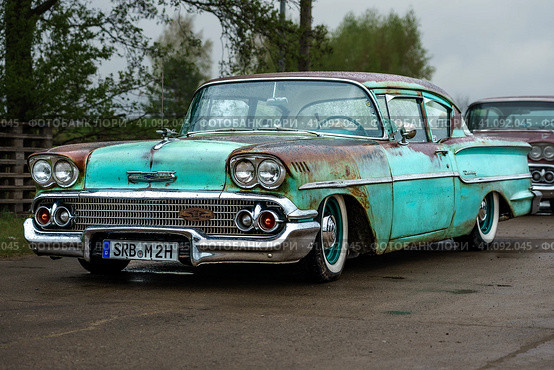 FINOWFURT, GERMANY - MAY 06, 2023: The full-size car Chevrolet Delray, 1958. Race festival 2023. Season opening. Редакционное фото, фотограф Sergey Kohl / Фотобанк Лори