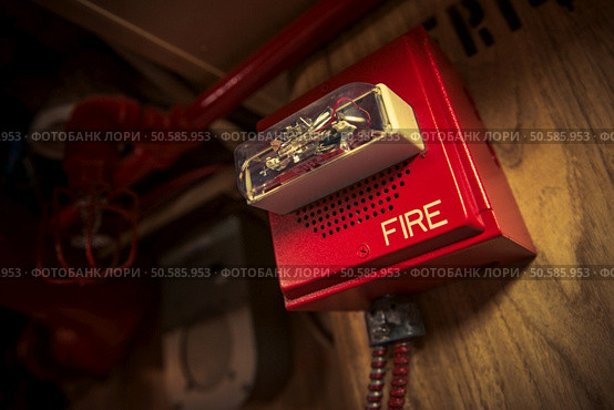 Fire Alarm with Strobe Safety Device Connected to Fire Response System. Стоковое фото, агентство Ingram Publishing / Фотобанк Лори