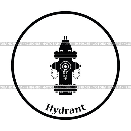 Fire hydrant icon. Thin circle design. Vector illustration. Стоковая иллюстрация, агентство Ingram Publishing / Фотобанк Лори