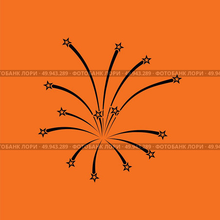 Fireworks icon. Orange background with black. Vector illustration. Стоковое фото, агентство Ingram Publishing / Фотобанк Лори