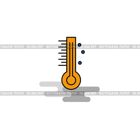 Flat Thermometer  Icon. Vector. Стоковая иллюстрация, агентство Ingram Publishing / Фотобанк Лори