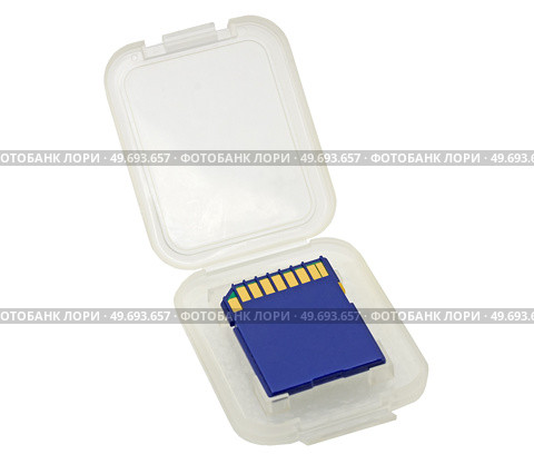 Флеш карта на белом фоне. Stack of SD memory card isolated on white background. Стоковое фото, фотограф Татьяна Д / Фотобанк Лори