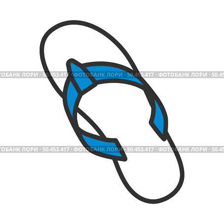 Flip Flop Icon. Editable Bold Outline With Color Fill Design. Vector Illustration. Стоковая иллюстрация, агентство Ingram Publishing / Фотобанк Лори