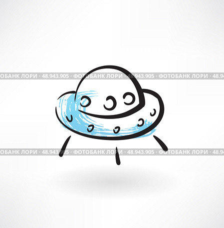 flying saucer grunge icon. Стоковая иллюстрация, агентство Ingram Publishing / Фотобанк Лори