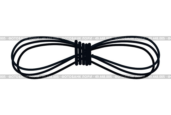 Folded rope minimalistic card vector illustration of arcuated ware that looking like infinity symbol, circular lines on the middle isolated on white. Folded Rope Minimalistic Card Vector Illustration. Стоковая иллюстрация, агентство Ingram Publishing / Фотобанк Лори